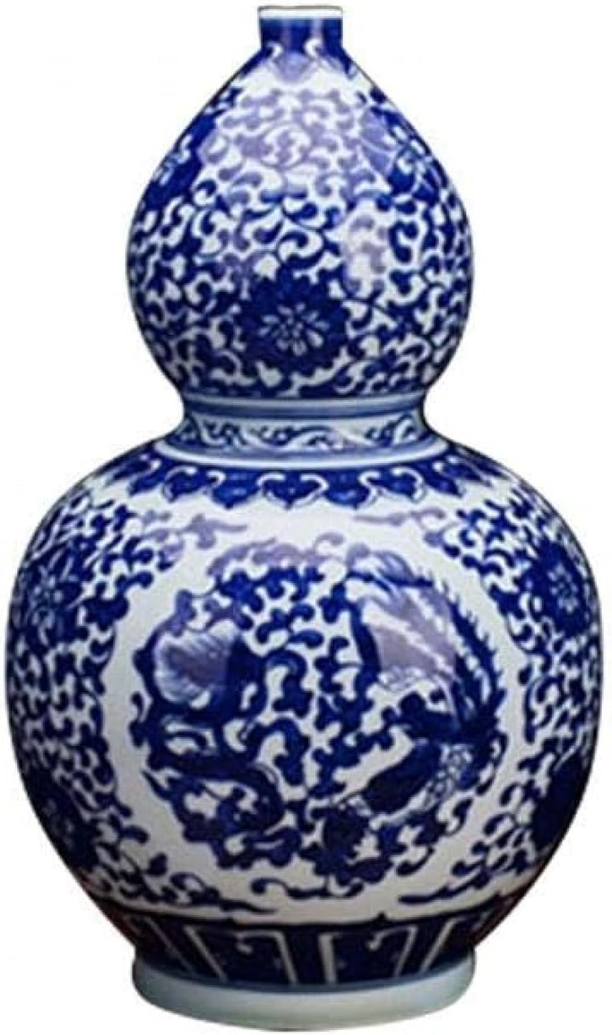 Bzgpmfud One Color Vase Desktop Pot Ceramic Gourd Porcelain Living Room Decoration Vase-High: 33Cm