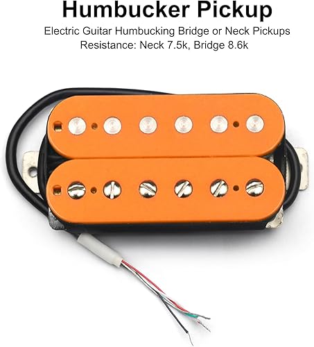 Miniatura 9 de SAPHUE Alnico 2 Pastilla de Guitarra Eléctrica N-50 7-8KB-52 8-9K Humbucker Alnico II Pickup Repuestos de guitarra de doble bobina (negro)