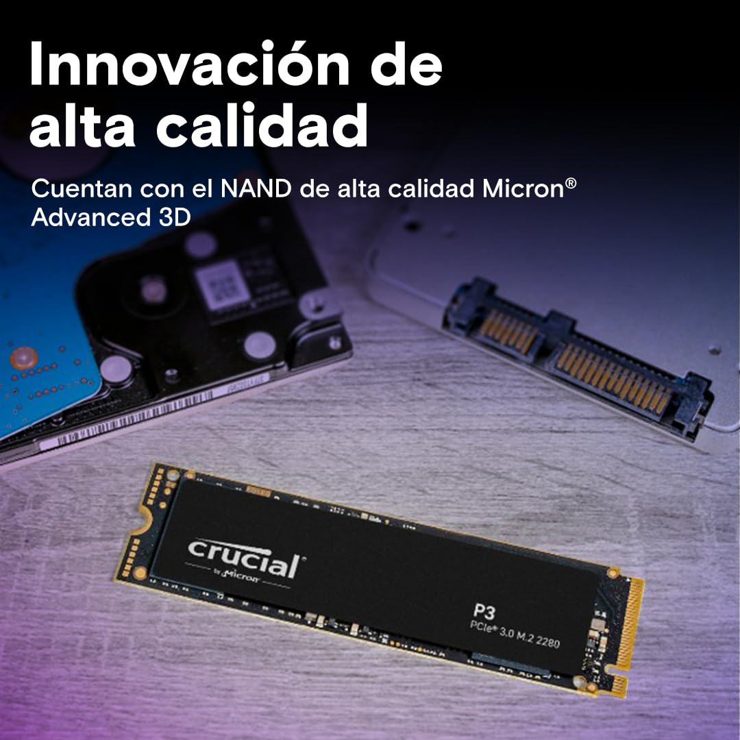 Crucial P3 1TB M.2 PCIe Gen3 NVMe SSD Interno - hasta 3500MB/s - CT1000P3SSD8 (Edición Acronis)