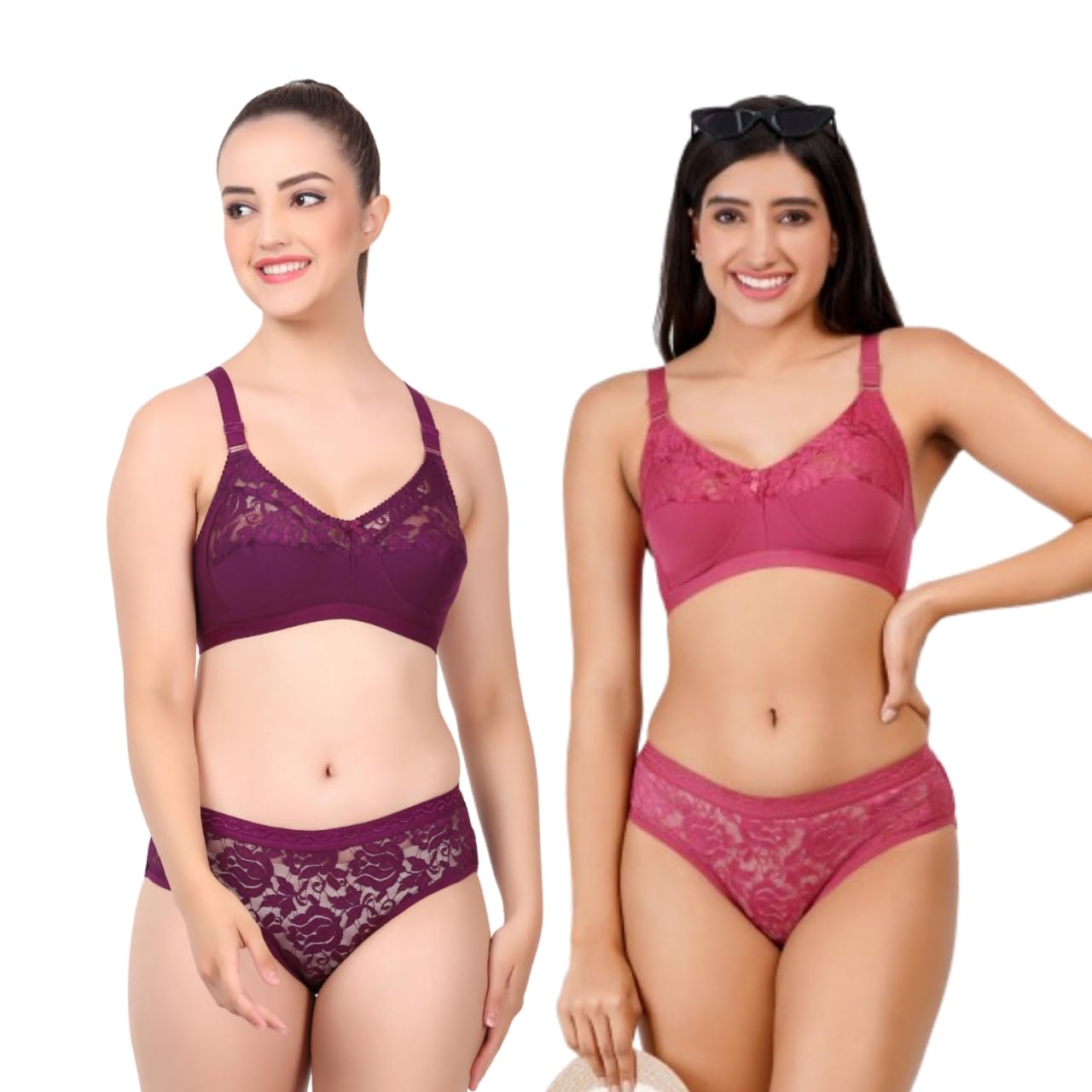 layeba Women's Full Coverage Non-Padded Lingerie Set, Non-Wired Minimizer Bras (Pack of 2), Beautiful & Comfortable-picture-19