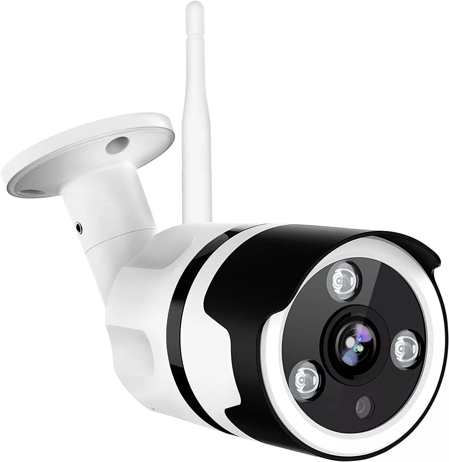HD 1080P Wireless Security Camera 180 Degree Fisheye Outdoor Bullet IP Camera Smart WiFi CCTV Security Camera with IR Night Vision,Two-Way Audio, Motion Detection, with 16GB SD Card Pre-Installed