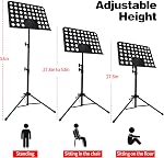 Mdvora 1/2/3 Pack Sheet Music Stand, with Carrying Bag | for Guitar, Ukulele, Violin Players(Standard Version, 1 Pack)