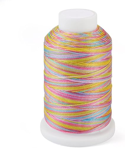 Elecrelive - Cuerda de cera de color degradado de 250 yardas, 0.020 in, cuerda de poliéster con revestimiento de cera, cuerda redonda de macramé