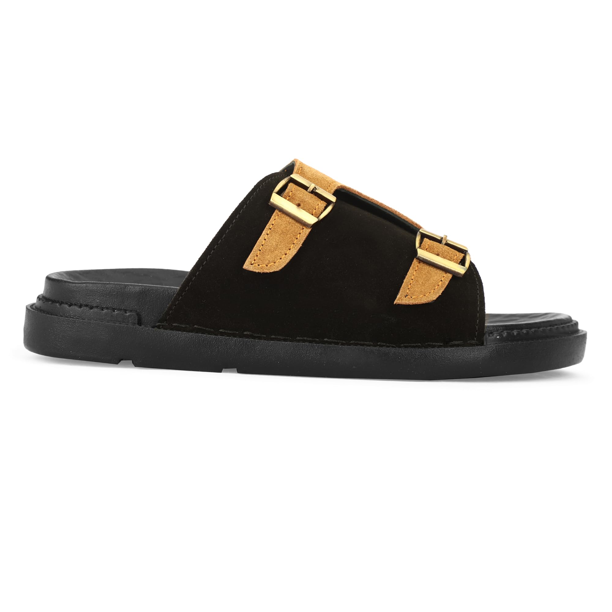 Men's Genuine Leather Adjustable Buckle Sandals, Lightweight Daily Wear Use-image-25
