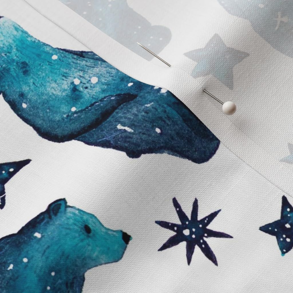 Spoonflower Fabric - Pattern Bear Constellation Galaxy Woodland Star Outer Space Bears Printed on Petal Signature Cotton Fabric Fat Quarter - Sewing Quilting Apparel Crafts Decor