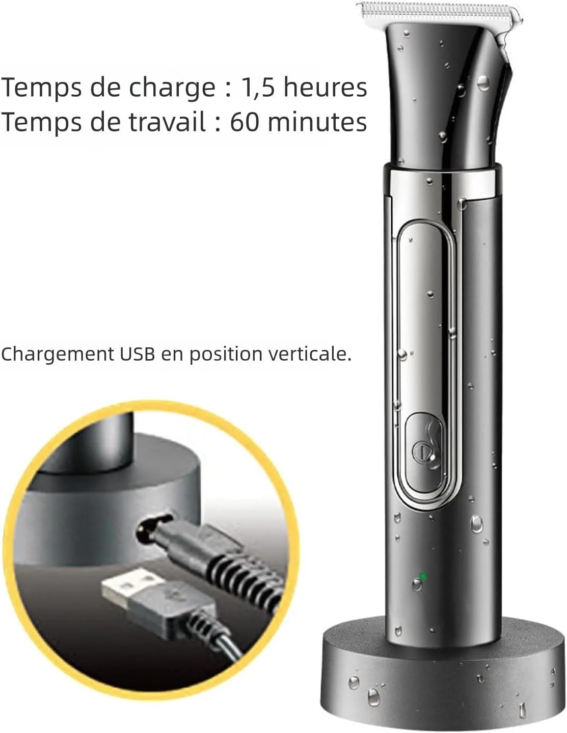 Rasoir Électrique pour le Dos pour Homme, 4 en 1, Kit de Tondeuse pour le Corps Multifonction en Libre-Service, Humide ou Sec, Noir, ABS, pour les Voyages