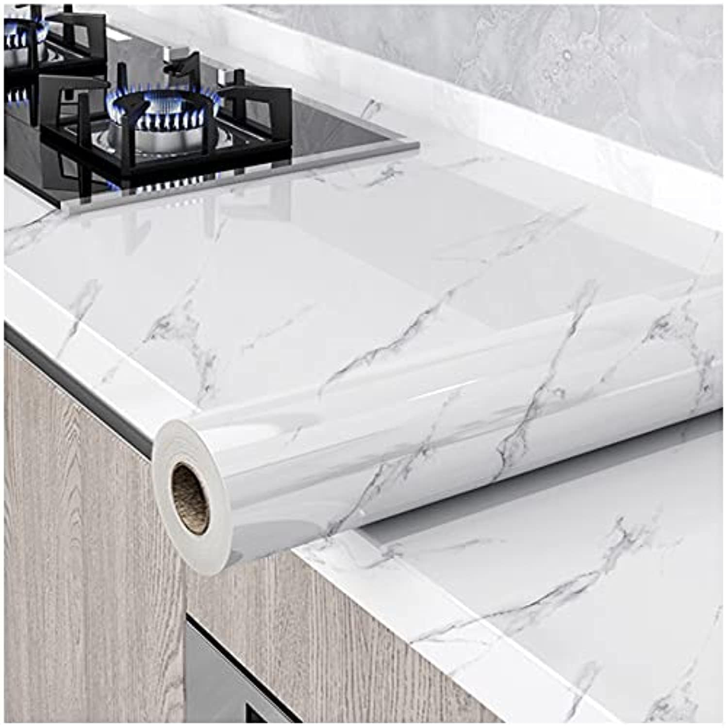 GIOGD Glossy Marble Wallpaper – Granite Gray/White Peel & Stick Self-Adhesive Removable Wallpaper – 15.8" x 118" Waterproof Countertop Paper for Cabinets, Furniture, Kitchen, Vinyl Film. (B0DCZGLQHJ) Amazon Price History, Amazon Price Tracker