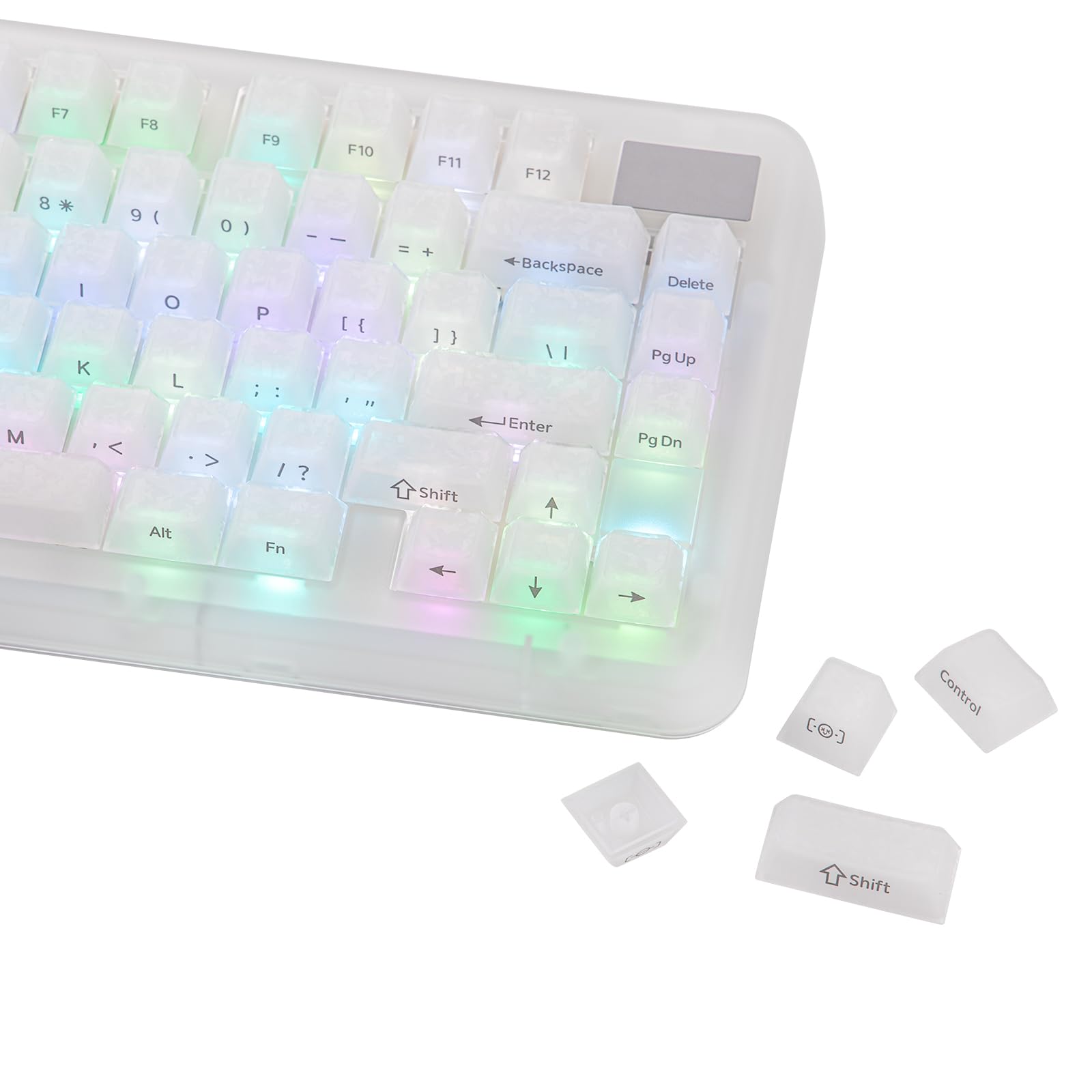 EPOMAKER Frost Jelly Keycaps Set, 126 Keys Forged Carbon Fiber Keycaps