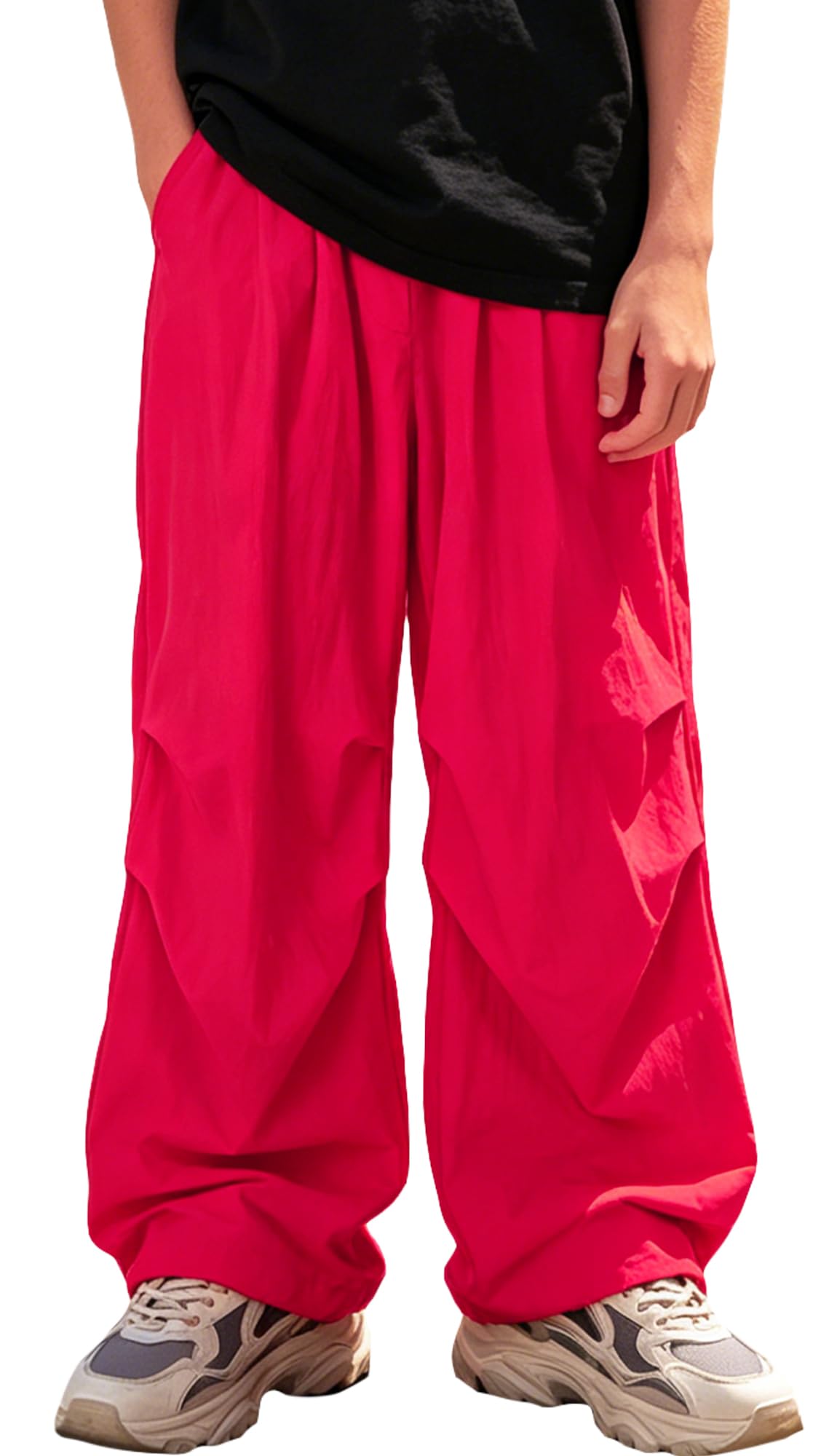 SEAUR Baggy Hose Jungs Cargo Fallschirm Hose Kinder Hip Hop Lang Hosen Leicht Dünne Sommerhose Freizeit Streetwear 4-13 Jahre