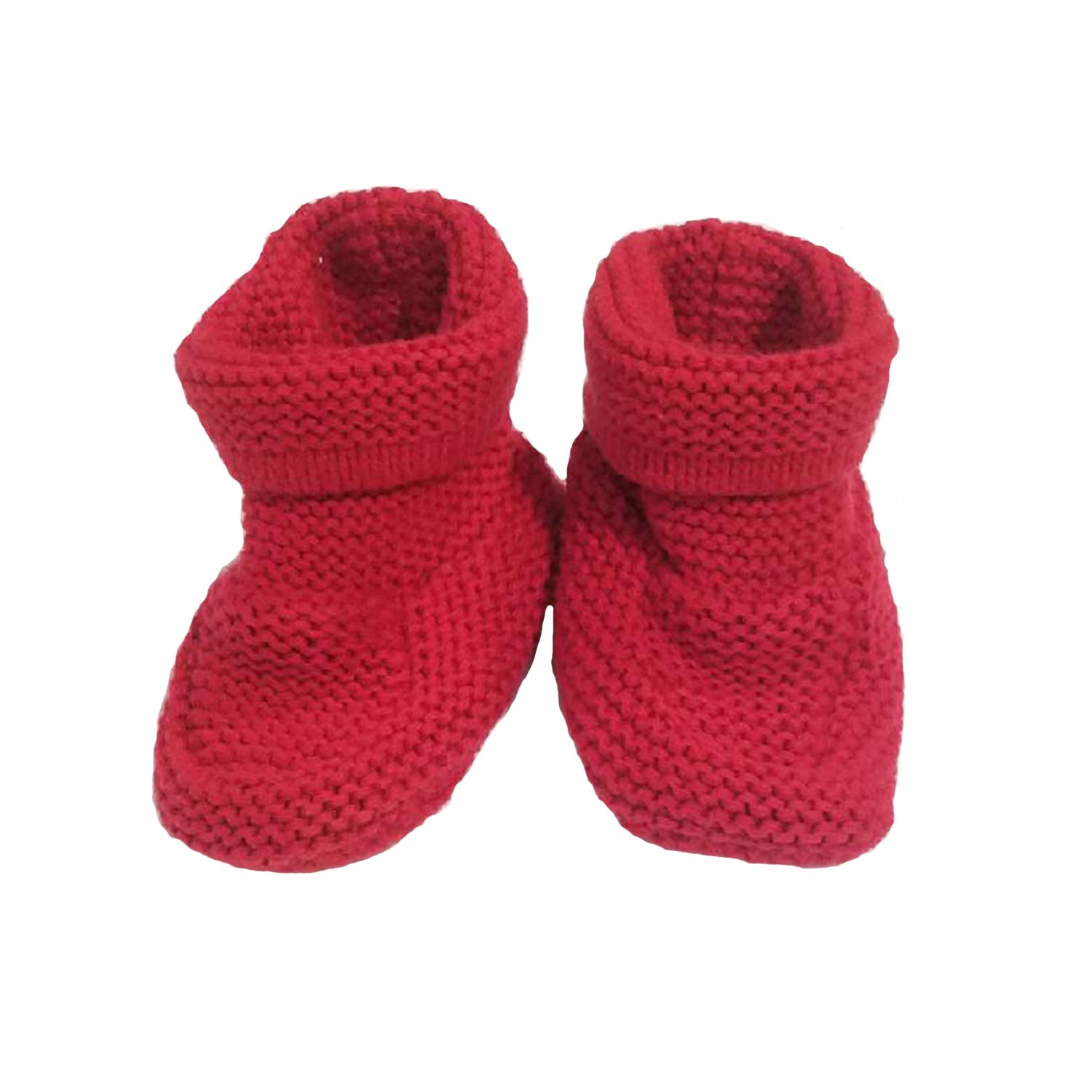 Macanoco and Co. Baby Unisex Crochet Bootie Shoe (0-6 Months, Red)