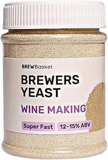 BREWBasket Yeast for Making Wine 150GM | Fast Fermentation Wine Yeast | High Tolerance 15% V/V | Yeast for Making Wine 150gm