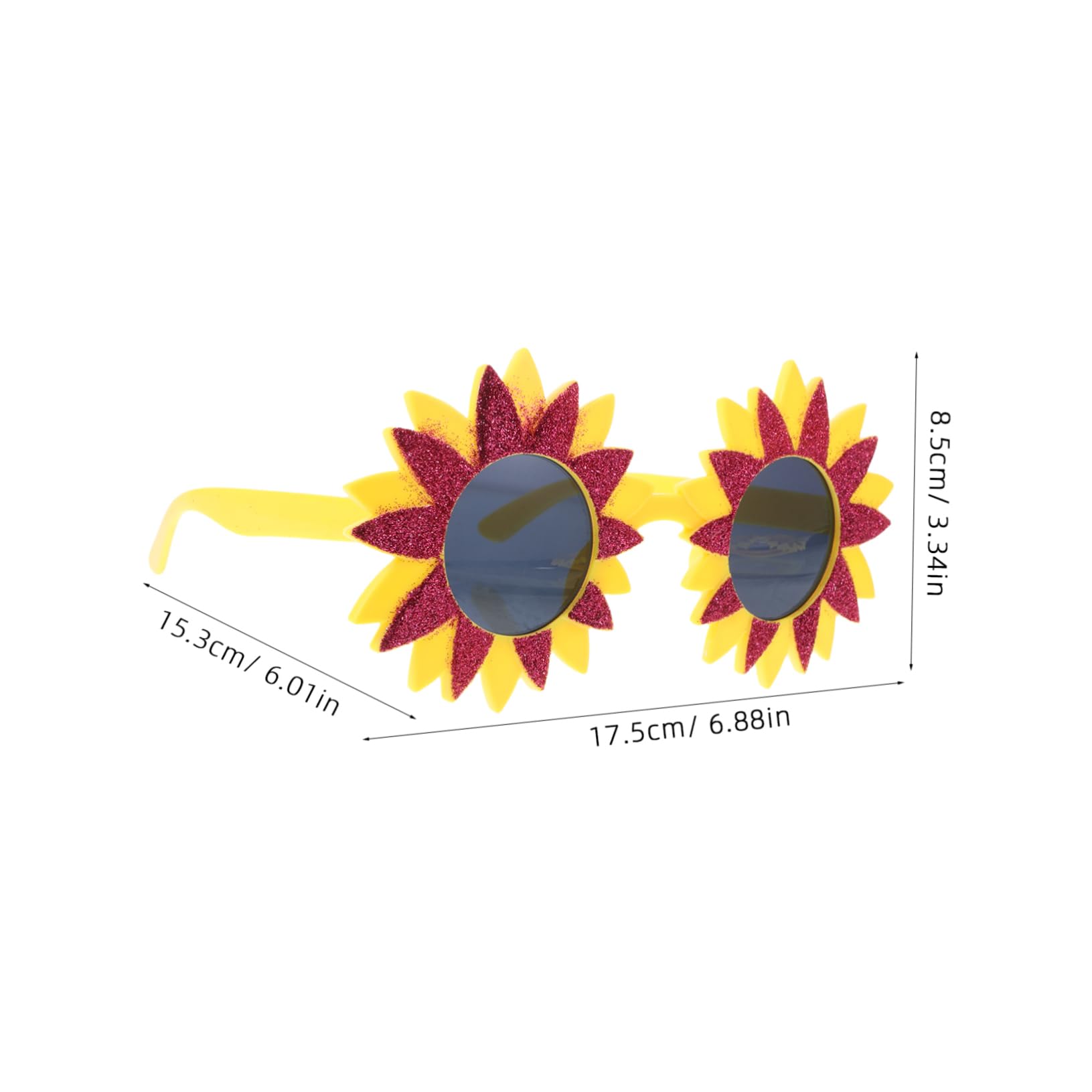 minkissy Trendy Hawaiian Sunflower Glasses Lightweight Plastic Novelty Sunglasses for Summer Parties and Beach Outings
