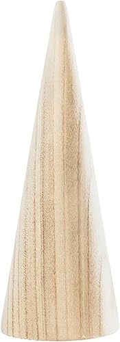 Miniatura 3 de Santa Barbara Design Studio Árbol de cono de madera de Pawlonia, decoración navideña simple, grande, natural