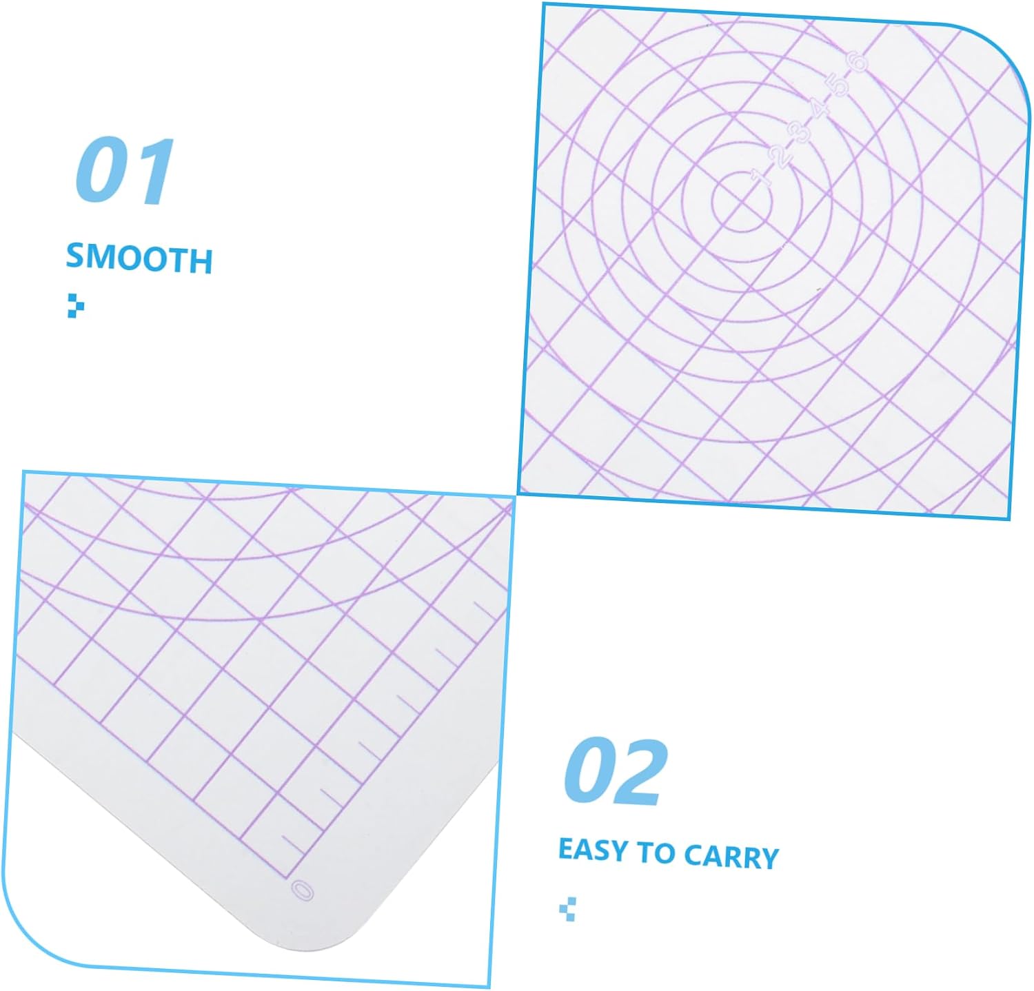 OFFIGAM Transparent Square Clay Rolling Board Smooth Surface Acrylic Pressing Tool for Pottery and Handcrafts DIY Modeling Clay Accessories