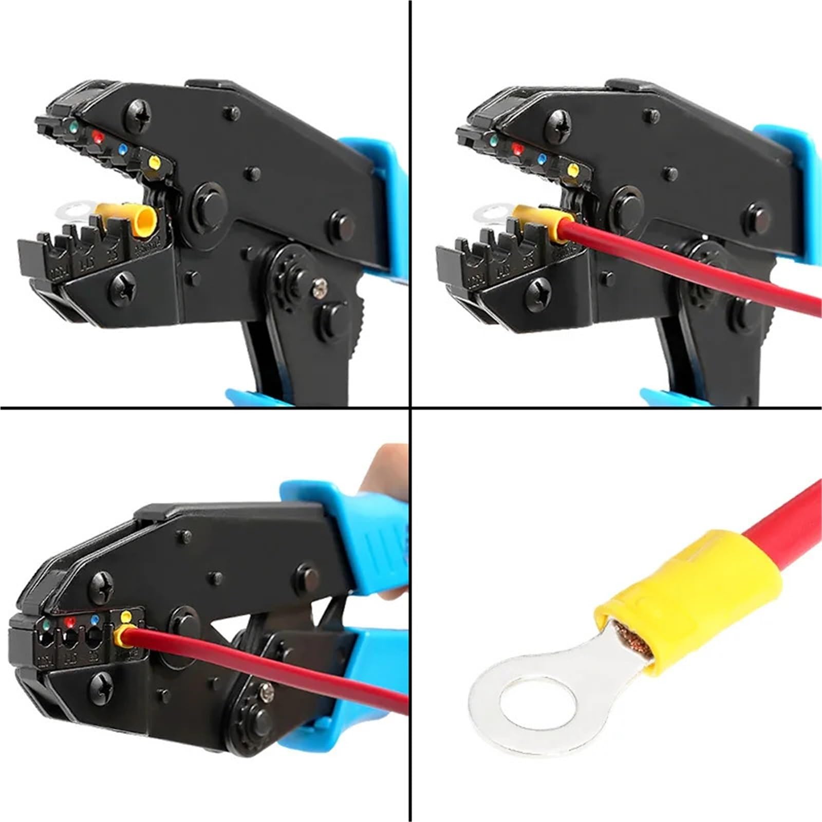 Terminales de engarzado anillo, terminales virola aislamiento, empalme rápido, conexión Cables eléctricos, tornillo, conectores cable M4/M5/M6, 500 Uds Para Automóviles y Decoración Del Hogar