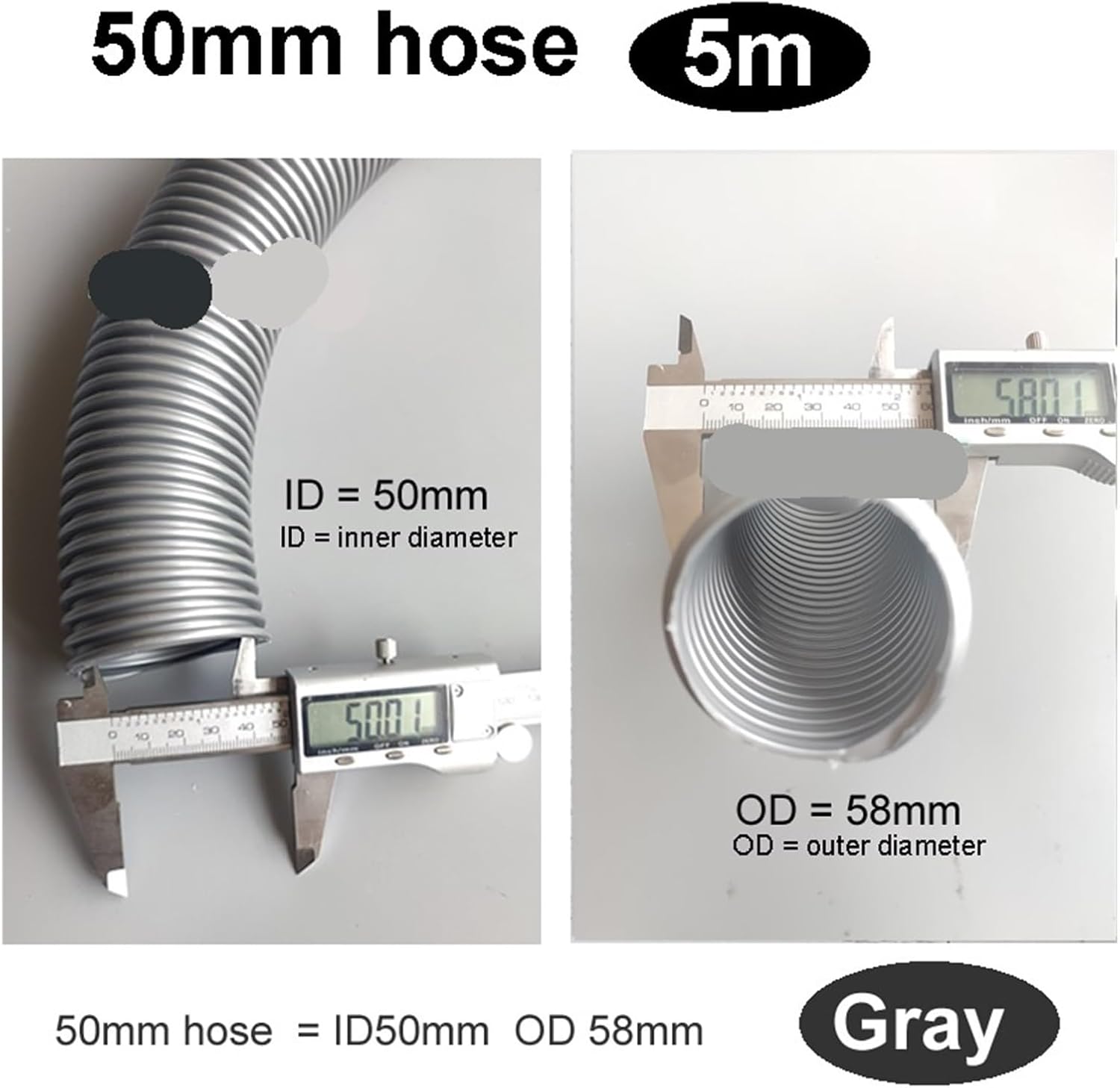 1Pcs Industrial vacuum cleaner thread Hose/pipe/tube,inner 50mm,5M long,water absorption machine,straws,durable, parts