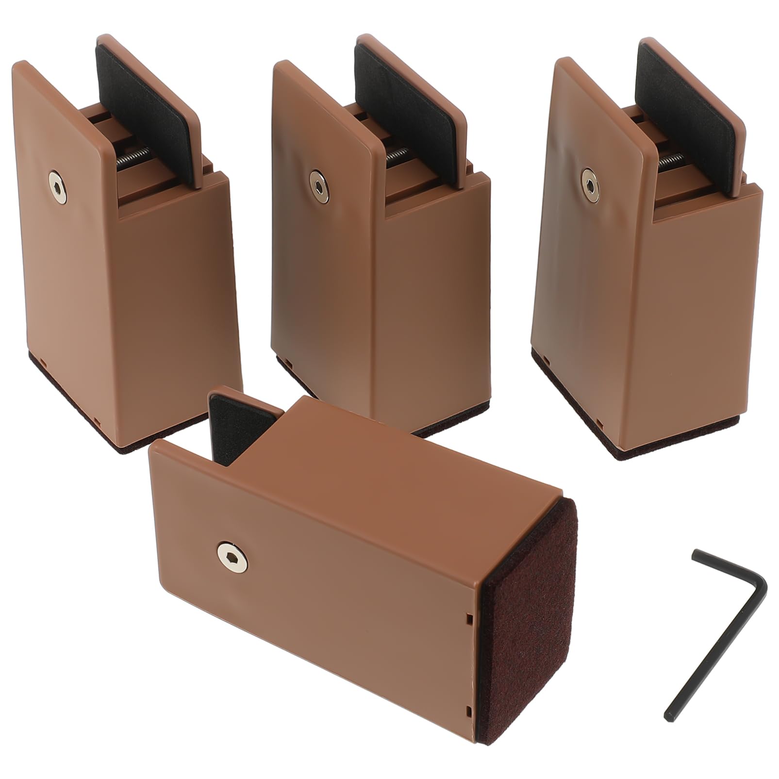 Happyyami Heavy Duty Bed Risers Pcs Furniture Pads Chair Leg Extenders for Height Brown Stable Secure