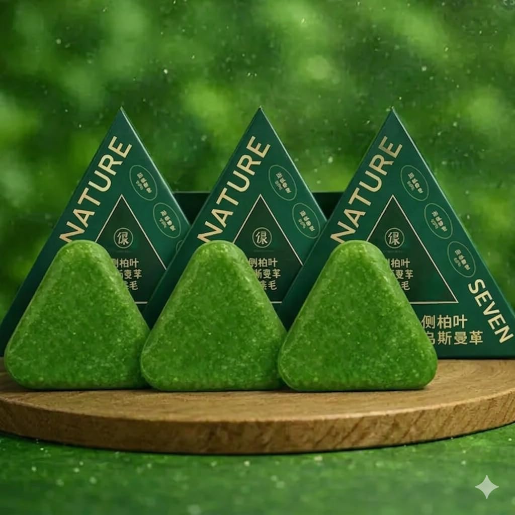 Nature Seven Green Soap Bar, Triangle Shape, 3 Pack Combo-image-32