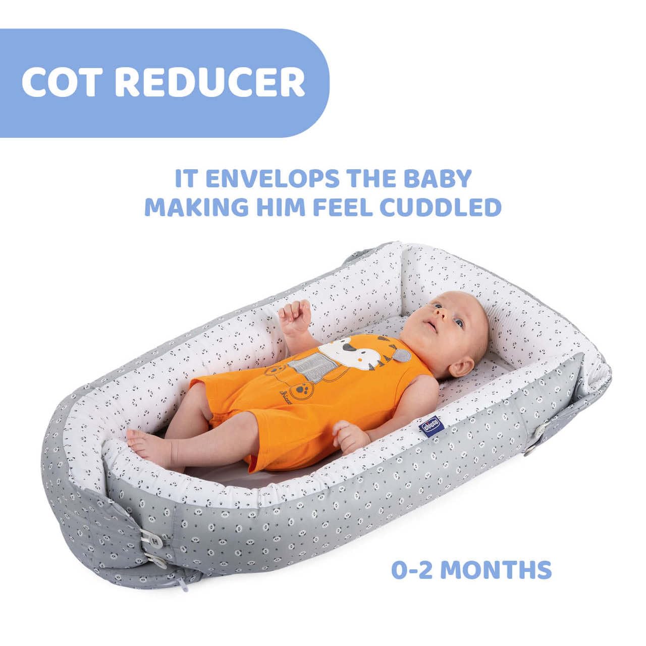 Chicco Mummy Pod, Riduttore Culla e Lettino, Impermeabile e Traspirante, con Speciale Rete 3D e Inserto anti-pipì, Regolabile, con 3 Lunghezze, Lavabile a Mano, Riduttore Neonato, Grigio, Foxy