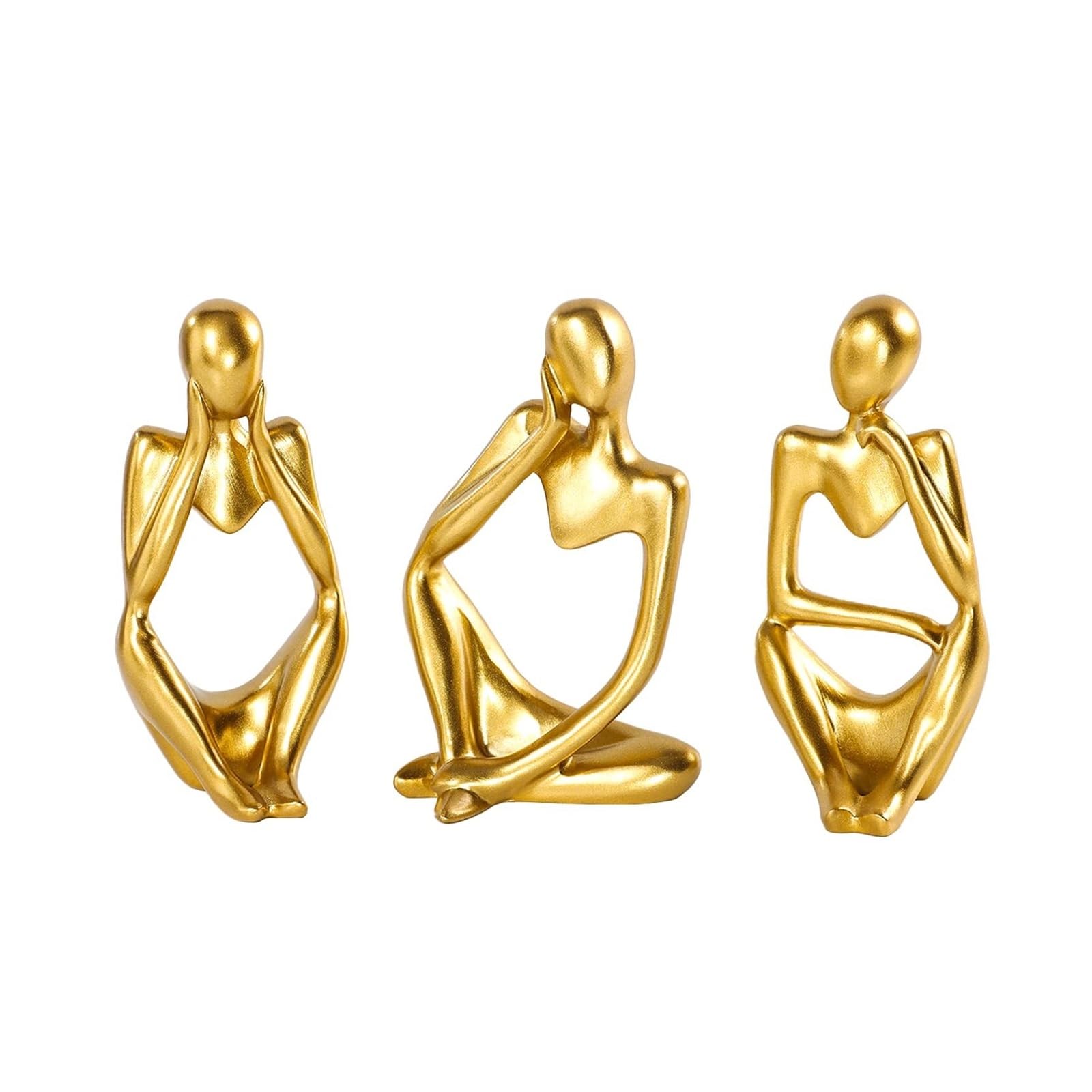 AILIUXIAOYAN Home Hecor Thinker Statue Abstract Art Sculpture, Golden Resin Home Office Decor Gift(Gold)