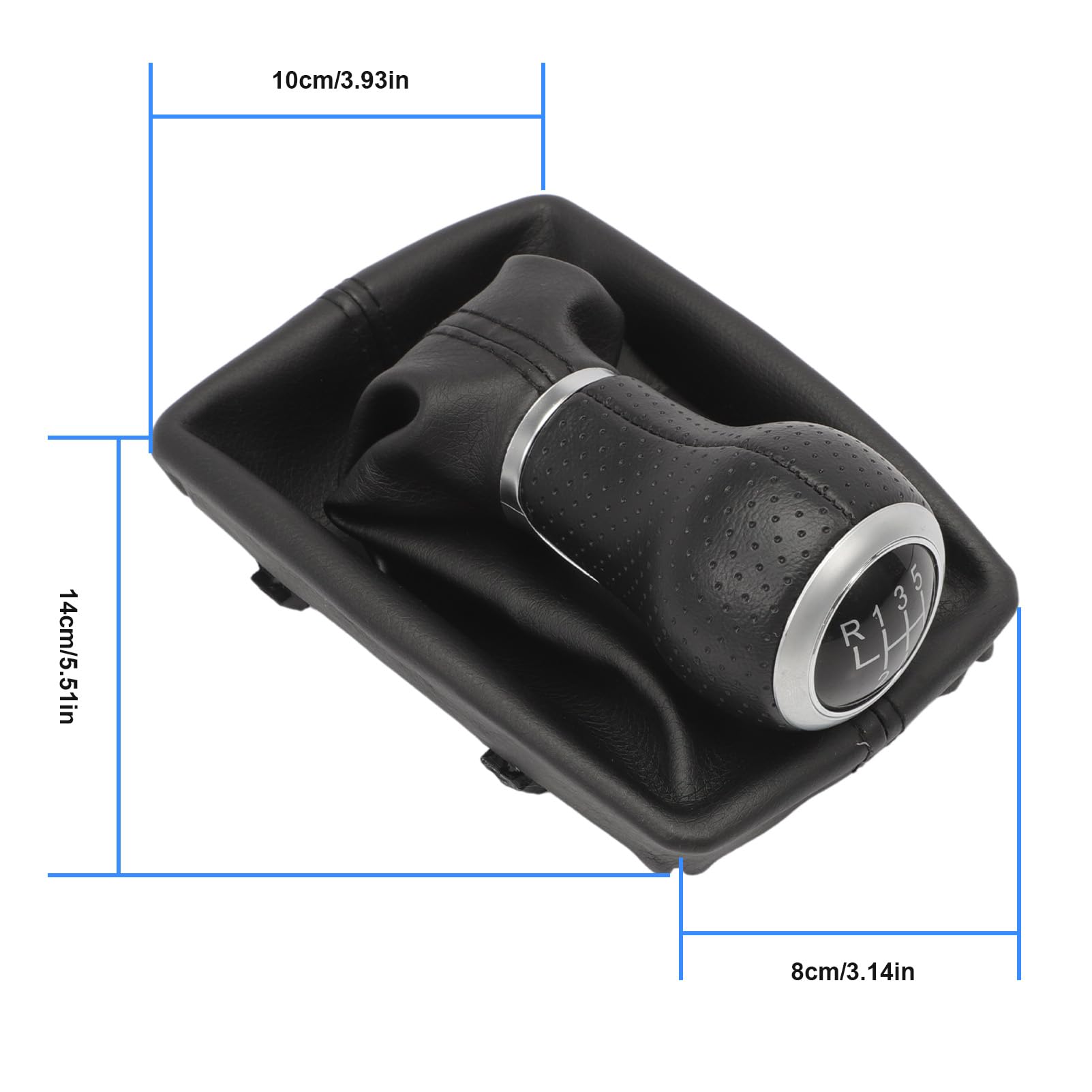 Pommeau De Levier De Vitesse 6 Vitesses Attisfiera Pour Audi A3 S3 A4 S4 - Design Élégant Noir Et Argent Avec Cadre