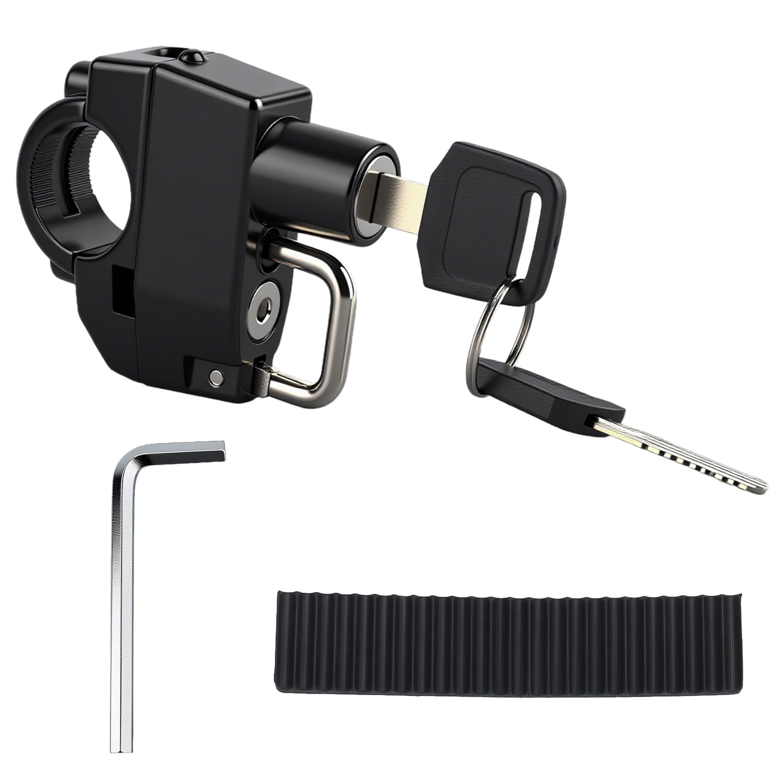 Vagcars Motorcycle Helmet Lock,Metal Anti‑Theft Motorbike Helmet Lock With 2 Keys, Riding Accessory For 22Mm/0.9 Inch Handlebar Tube, Universal For Motorbike,Bicycle,Scooter