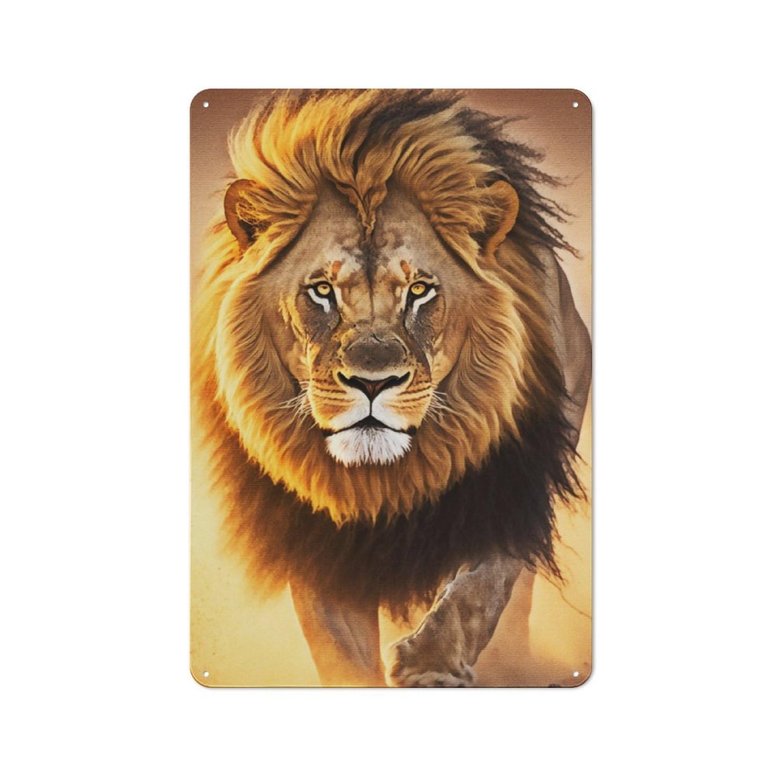 Junmoney Paint Lion Vintage Tin Wall Plaque 30X20cm For Café Or Restaurant, A Decorative Christmas Gift For Café Owners And Decorators