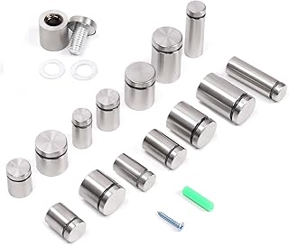 Glarks 12Pcs 19mm x 30mm Stainless Steel Standoff Screws, Sign Standoff Screws Wall Mount Glass Standoff Nails Wall Standoff Holder Advertising Screws for Acrylic Picture Frame (Silver)