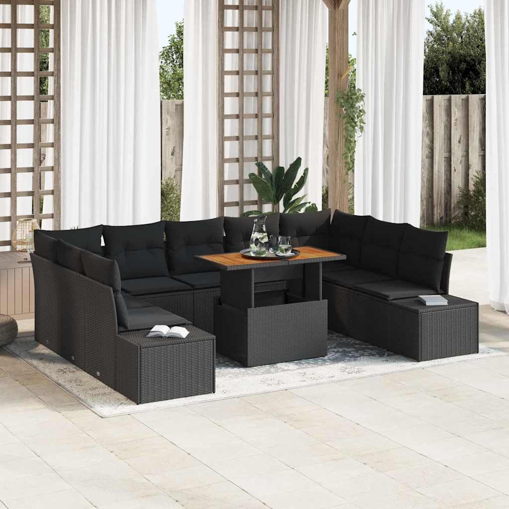 Pleciony polirattan ogrodowy na taras czarny 100x55x73 cm