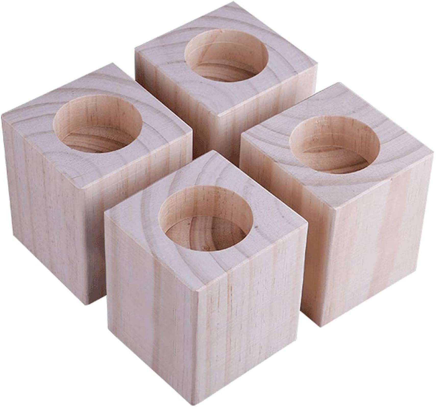 Buy 4x Heavy Duty Bed Risers Lift Pine Furniture Legs Solid Wood Elephant Feet Aid Raising