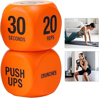 Comprar Juego de dados de entrenamiento para hombres, 1 par de dados de fitness para entrenamiento, accesorios de fitness portátiles para sentadillas, flexiones, principiantes, viajes, al aire