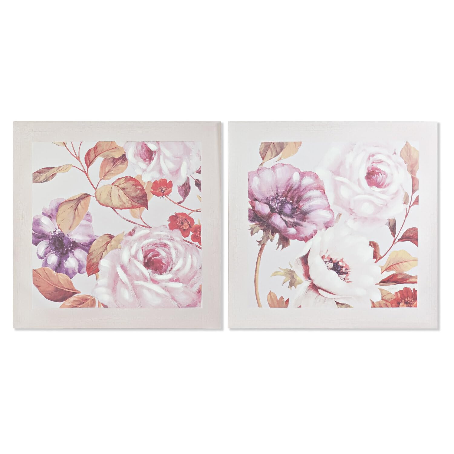 Châssis toile sapin 70x70 cm roses au design artistique raffiné