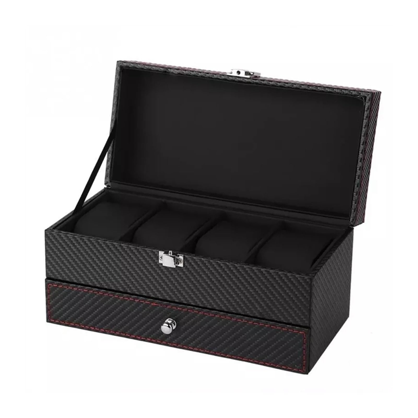 XBTGS Uhren-Display-Box, Uhrenbox, Schmuck-Display-Aufbewahrungsbox, Uhren-Aufbewahrungsbox, schwarze Uhrengehäuse für Herren,