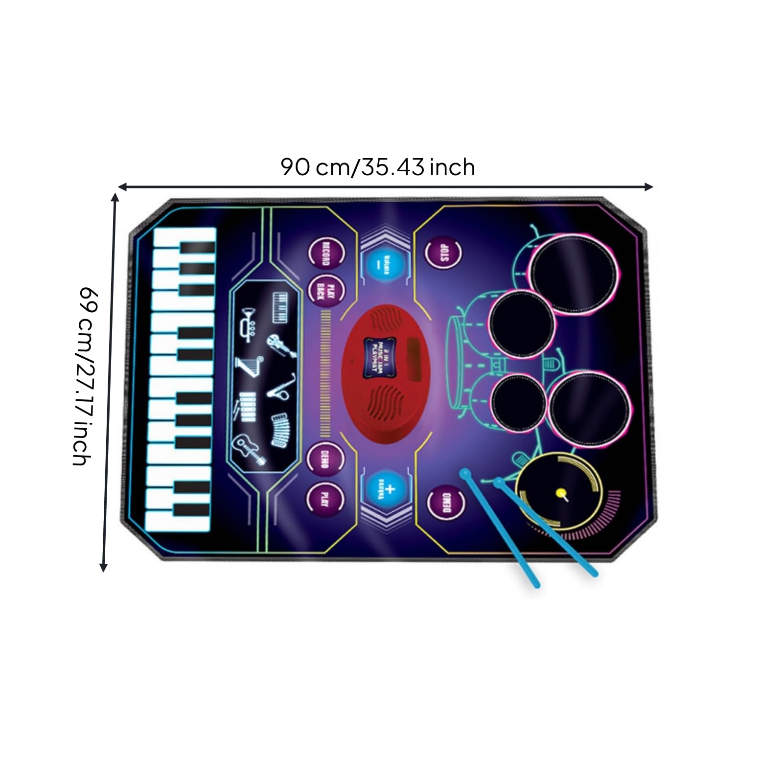 Tapis Jeu Musical Sûr 'éveil | sensoriel, Tapis Piano Percussion, Enfants