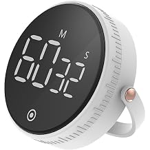 Digital Kitchen Timers, Visual Timers Large LED Display Magnetic Countdown Countup Timer Reminder for Cooking Fitness Baking Studying Teaching, Easy for Kids and Seniors DT01, White