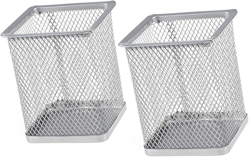 Operitacx 2 piezas para bolígrafo y marcador de maquillaje, soporte cuadrado, almacenamiento de tazas, soporte de oficina, espacio de trabajo,