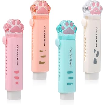 4 St ck Kawaii Katzenpfoten Einziehbare Radiergummis 2B Sachen f r M dchen
