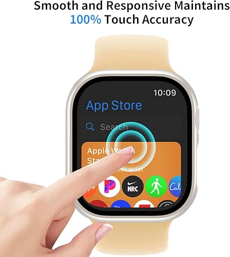 Vista 14 de 6 Pack Case with Tempered Glass Screen Protector for Apple Watch Series 9/8/7 45mm, Ultra-Thin Scratch Resistant Full Protective Hard PC Bumper