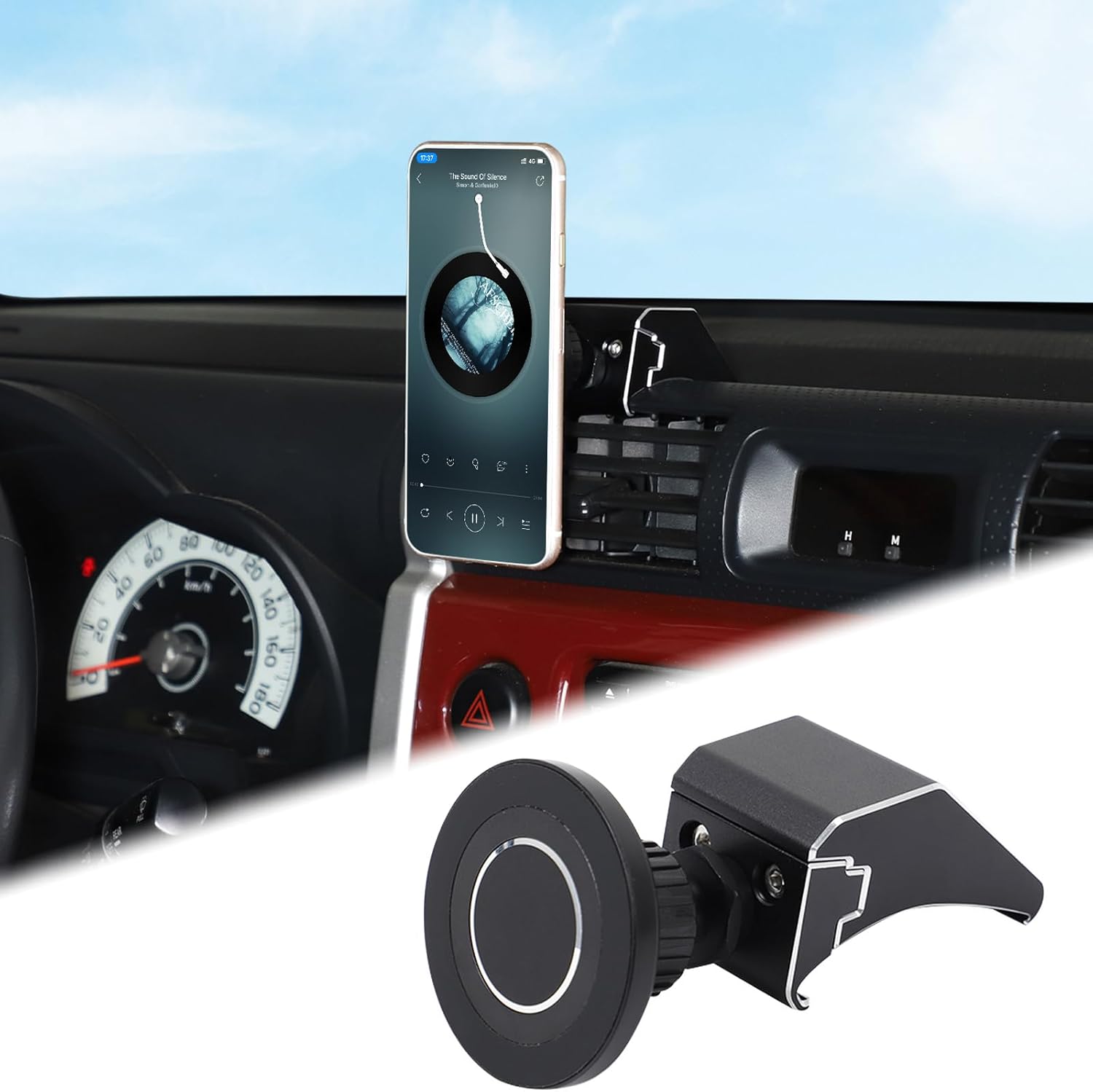 Car Vacuum Magnetic Suction Phone Holder Compatible with Toyota FJ Cruiser 2007-2021 Hands-Free Suction Cup Mobile Phone Mount Dashboard Clip Air Vent Panel Cell Phones Bracket Rotatable Accessories