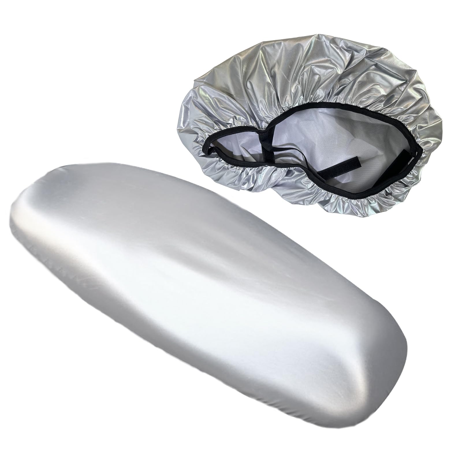 Funda Asiento Moto Antideslizante y Resistente a Arañazos, Protección Universal, Asiento Moto Protege de La Lluvia y el Sol, Funda Scooter para Todo Tipo de Motos y Scooters (Plateado)