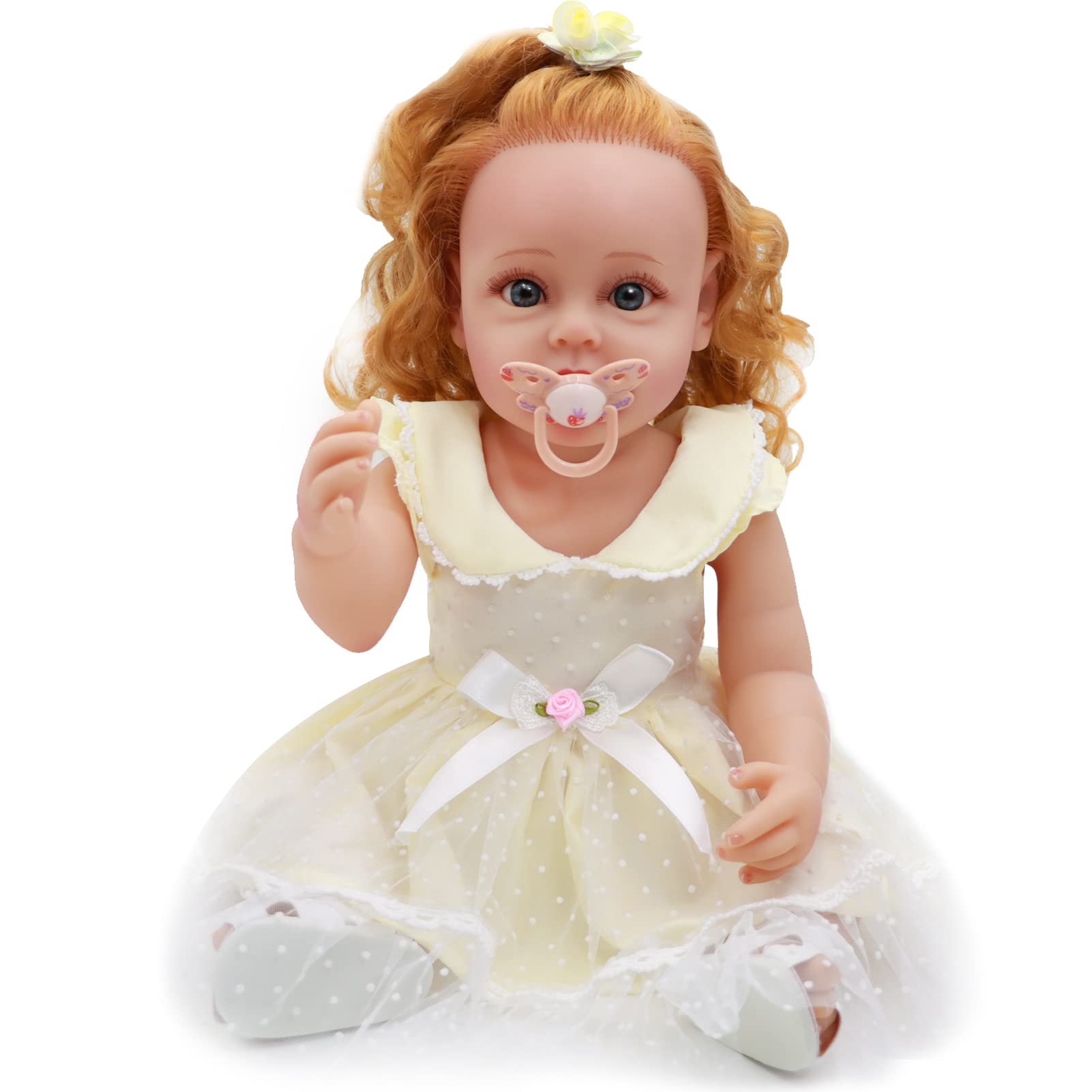 Realistic Newborn Baby Dolls Girl, 22” Silicone Full Body Baby Doll with  Princess Dress, Vinyl Real Life Like Baby Dolls Soft Look Real Set for Over 