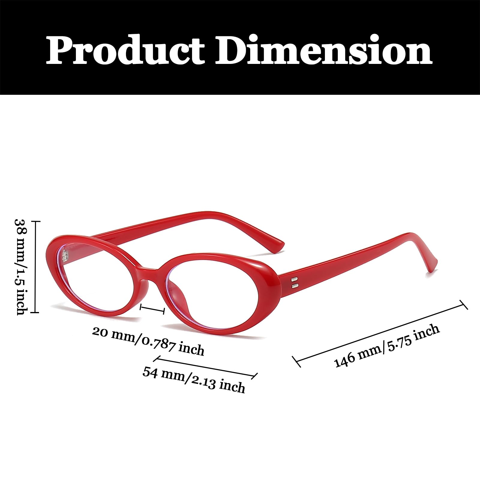 LJCZKA Oval Blue Light Glasses for Women Small Cat Eye Blue Light Blocking Glasses Ladies Anti Fatigue for Reading Texting Gaming - Image 3