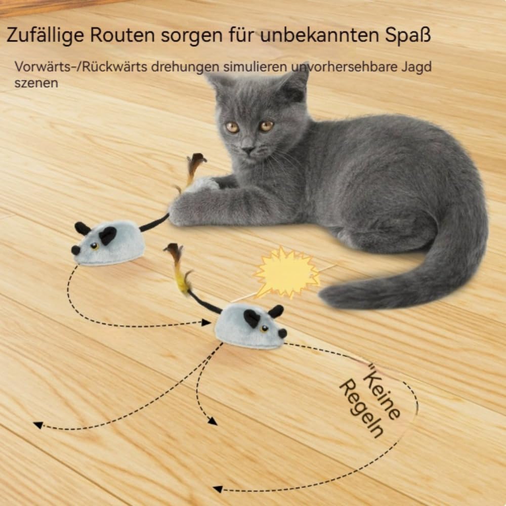 Magic Mouse Lot de 2 souris magiques pour chat, avec télécommande, jouet interactif pour chat, lavable et amovible, jaune