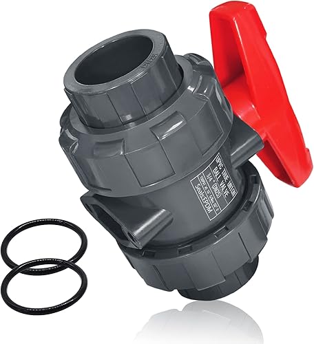 Miniatura 10 de Válvula de bola de unión de PVC, 4 "pulgadas (DN100) flujo completo de la unión verdadera, junta tórica de ASTM EPDM, zócalo deslizante con puerto 4