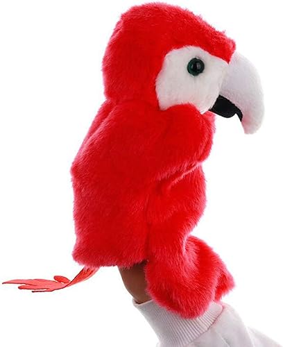 Miniatura 3 de Títeres de mano de loro de peluche, pájaros, animales de peluche, juguetes para imaginativo, juego de simulación, narración de cuentos, rojo