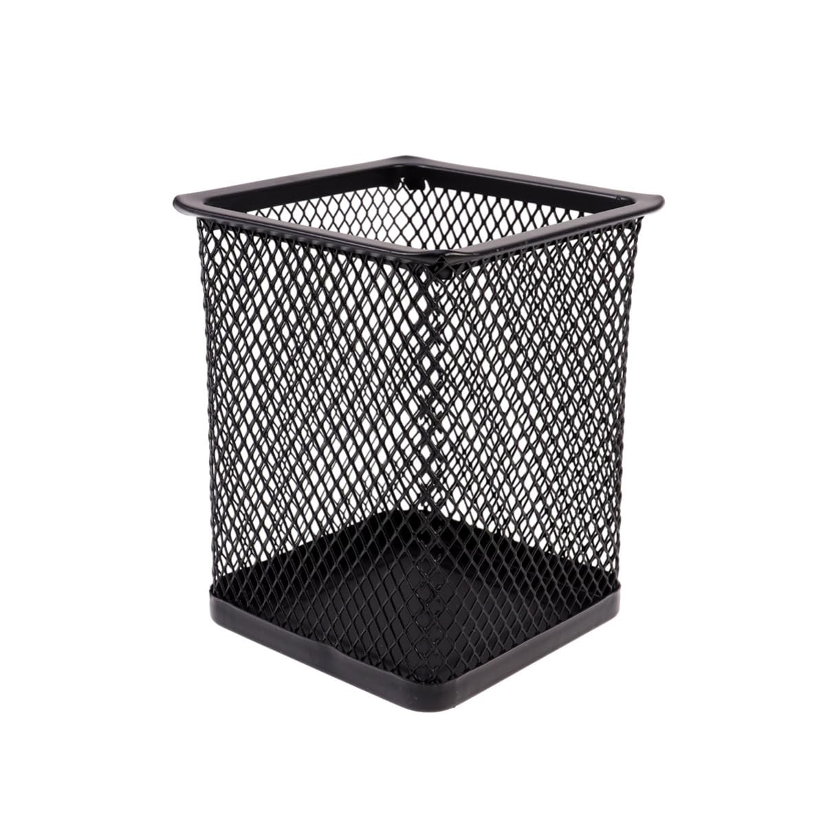 NUOBESTY 2 Set Di Contenitori Per Penne in Rete Di Ferro Portapenne Quadrato Per Casa E Ufficio Nero 3 Pezzi*2