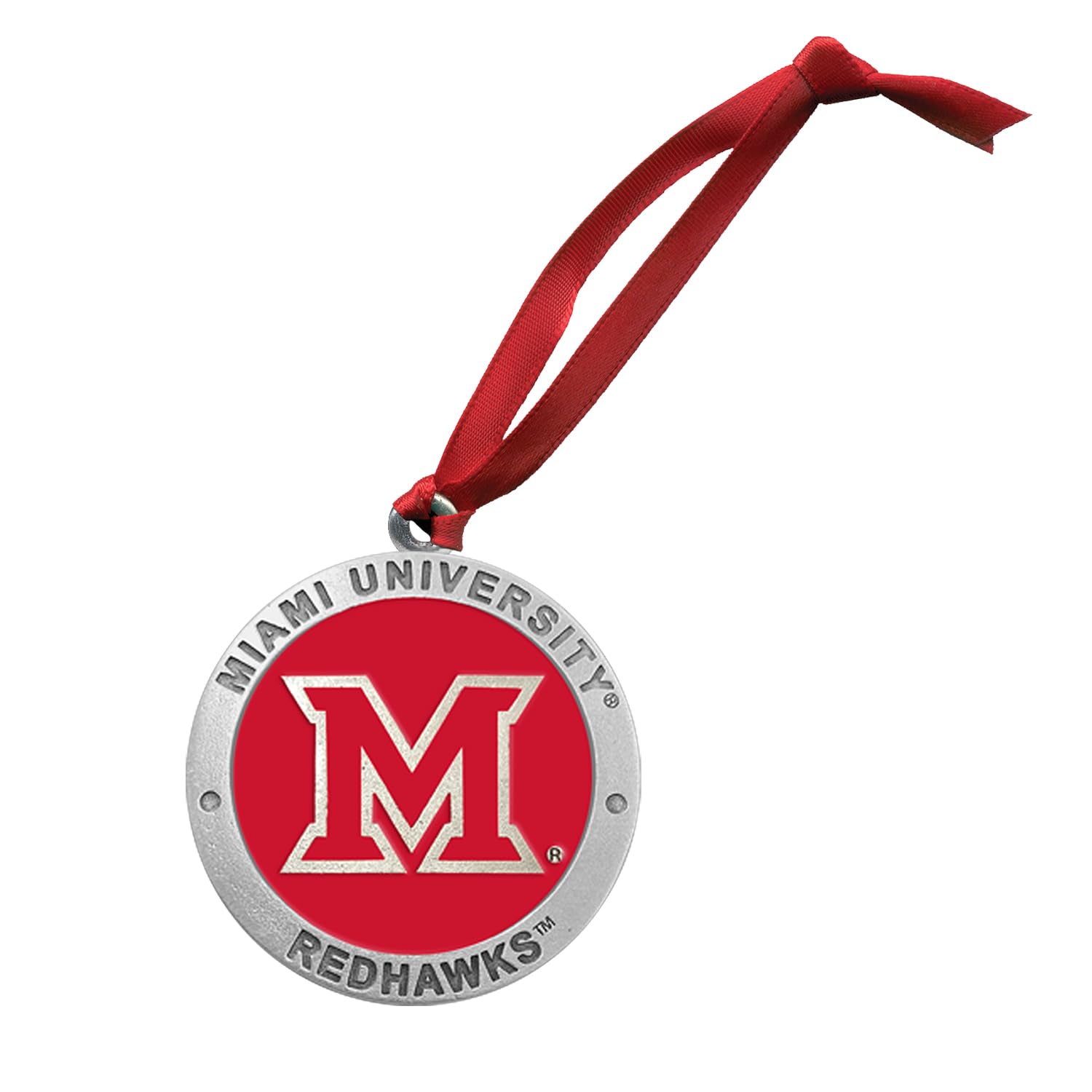 Miami (Ohio) Ornament | Hand-Sculpted Christmas Tree Ornament | Intricately Crafted Metal Pewter Alma Mater Inlay