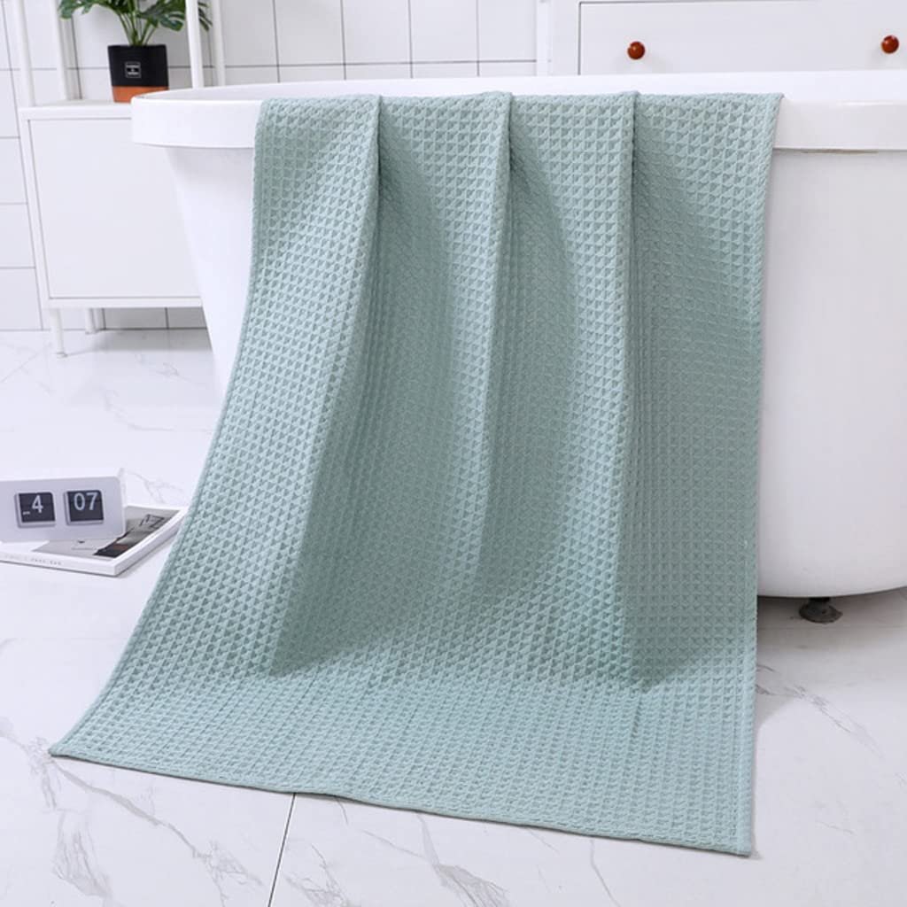 2 PCS Bath Towel Set for Adults Cotton Waffle Towel Strong Water Absorption Soft Bathroom Towels Color E