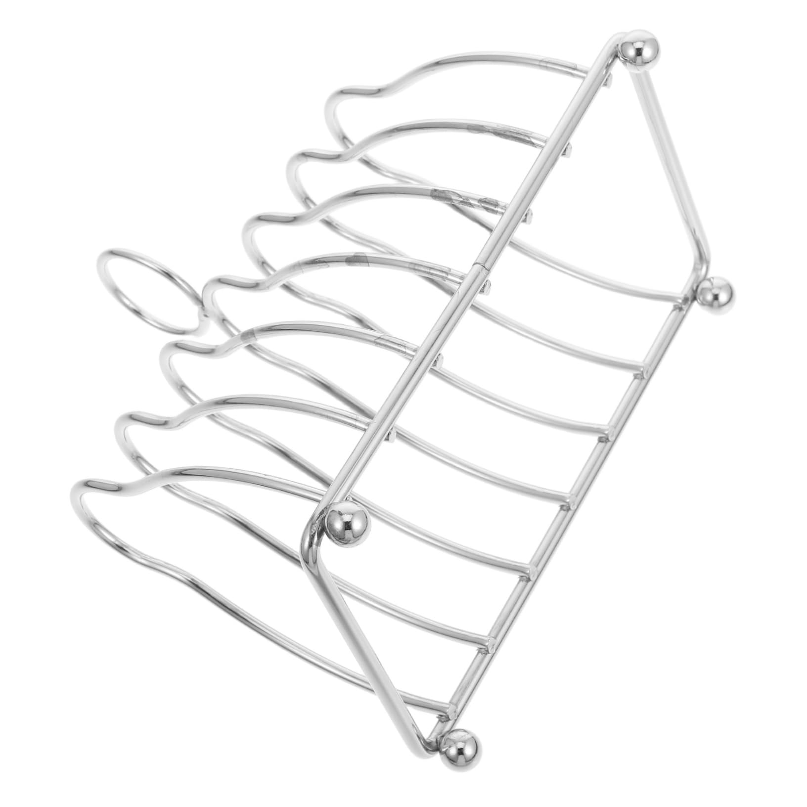 STOBAZA Stainless Steel Bread Rack Multifunctional Toast Stand for Home Cafe Chip Display Rack