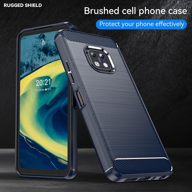 Image of Hybrid Carbon Fiber Back Case for Nokia XR20 (Blue)